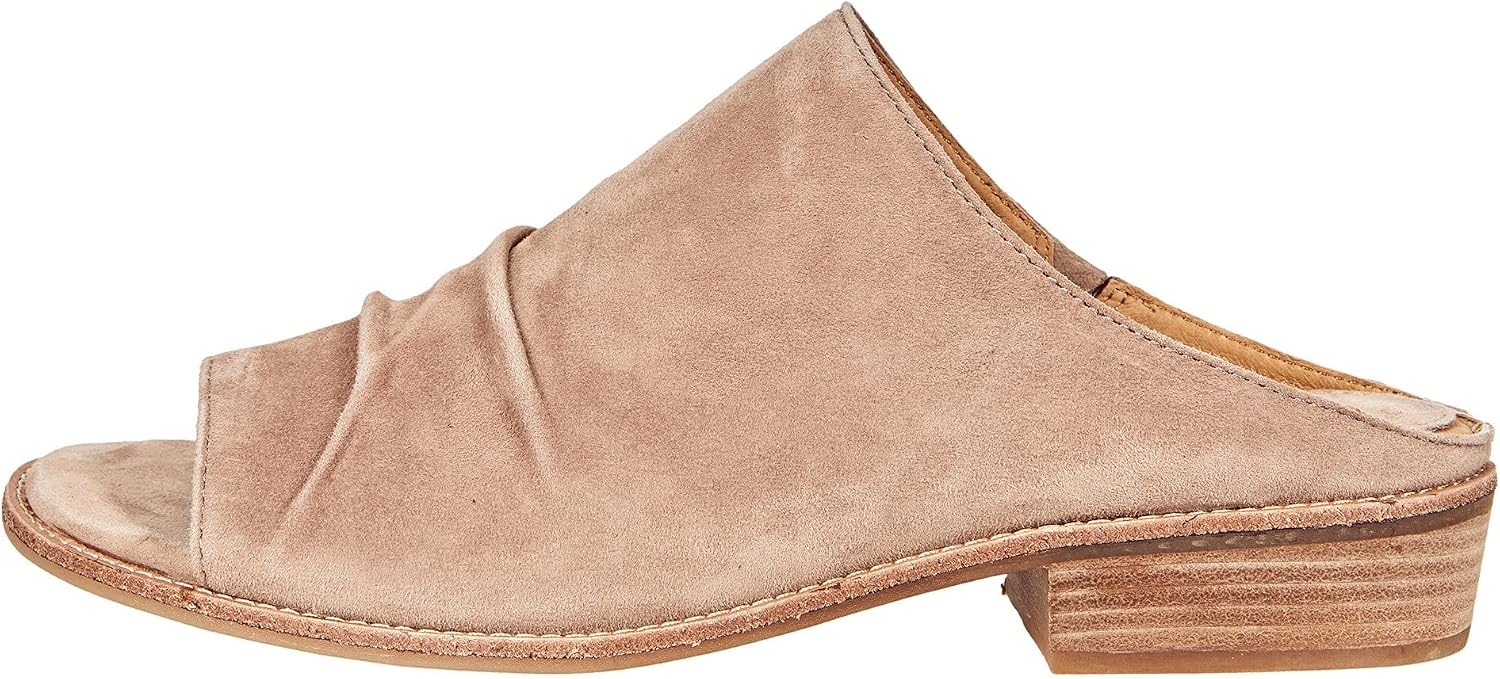 Söfft Women’s Netta Ruched Slide Sandals (Stone Suede, 6.5)