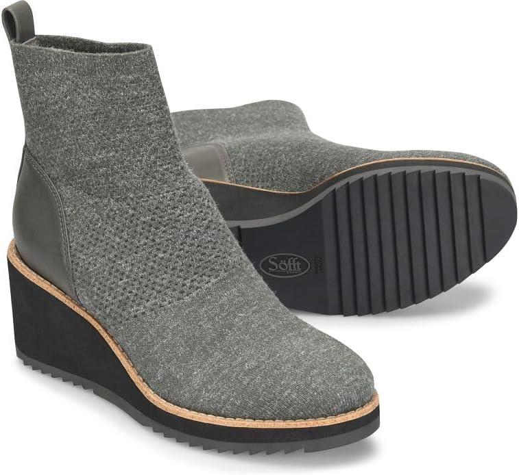 Söfft Elaina Wedge Ankle Boots(Dark Grey)