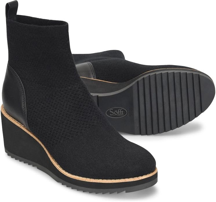 Söfft Elaina Wedge Ankle Boots(Black)