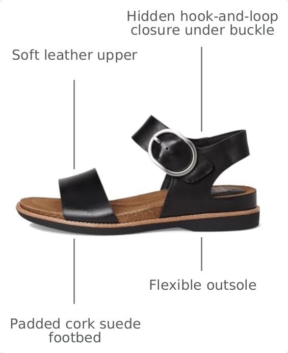 Sofft womens BaliSandal | Casual Sandals(Black Leather)