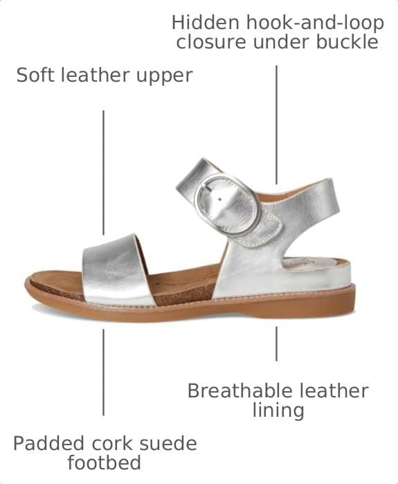 Sofft womens BaliSandal | Casual Sandals(Silver Leather)