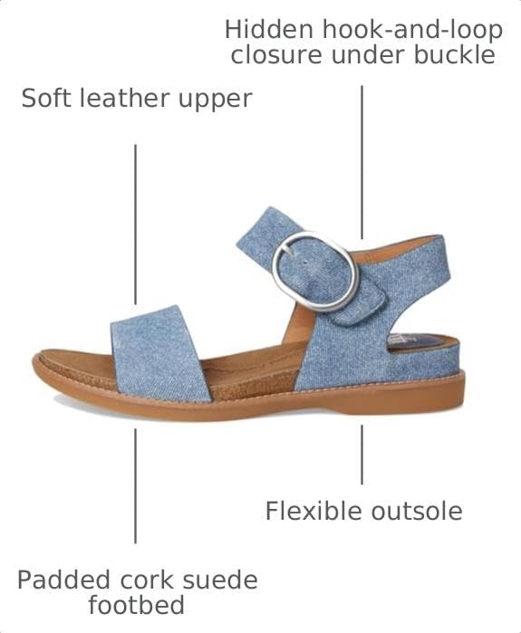 Sofft womens BaliSandal | Casual Sandals(Denim Blue Suede)