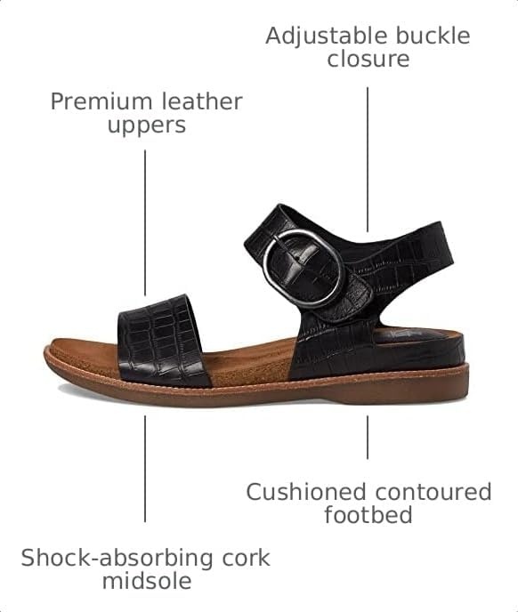 Sofft womens BaliSandal | Casual Sandals(Black Croco)