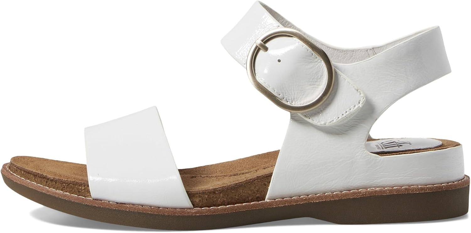 Sofft womens BaliSandal | Casual Sandals(White Crinkle Patent)